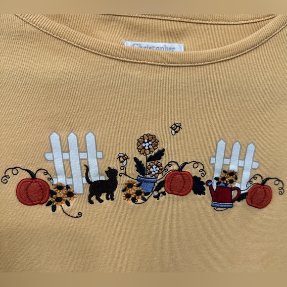Christopher and Banks Fall Theme Top with Embroidered Details, Size M - Picture 2 of 10